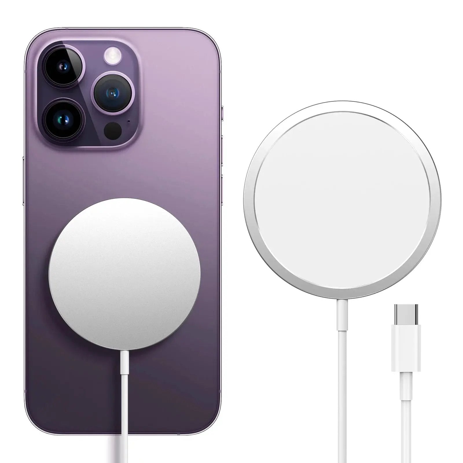Say goodbye to tangled cords! Get your hands on our sleek Wireless Charger, perfect for your iPhone and AirPods. No wall charger needed—just MagSafe magic! ⚡️📱✨