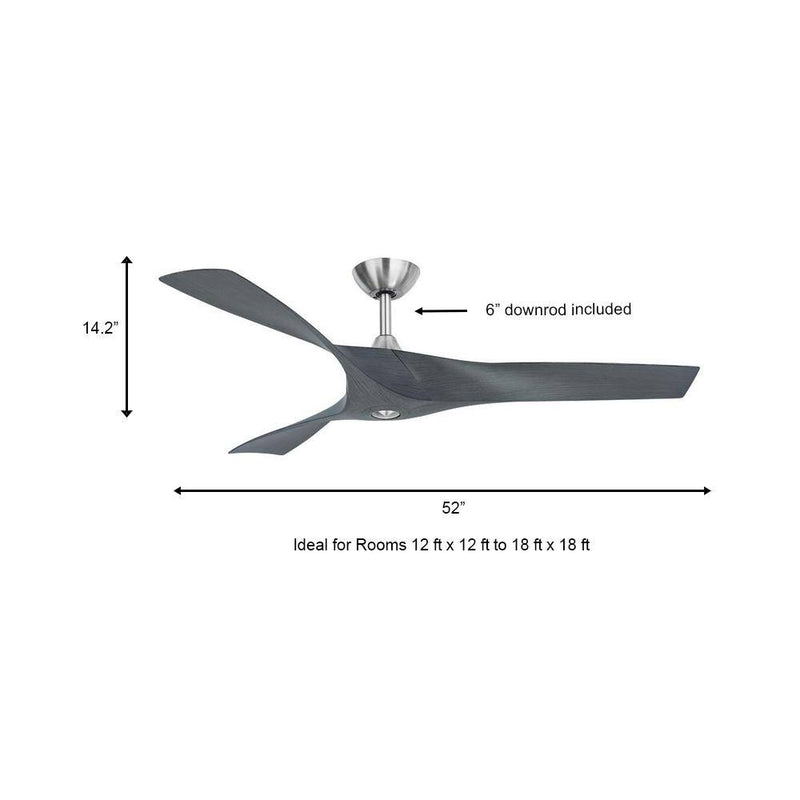 Wesley 52 In. Indoor/Outdoor Greywood DC Motor Ceiling Fan with Remote Control Works with Google and Alexa