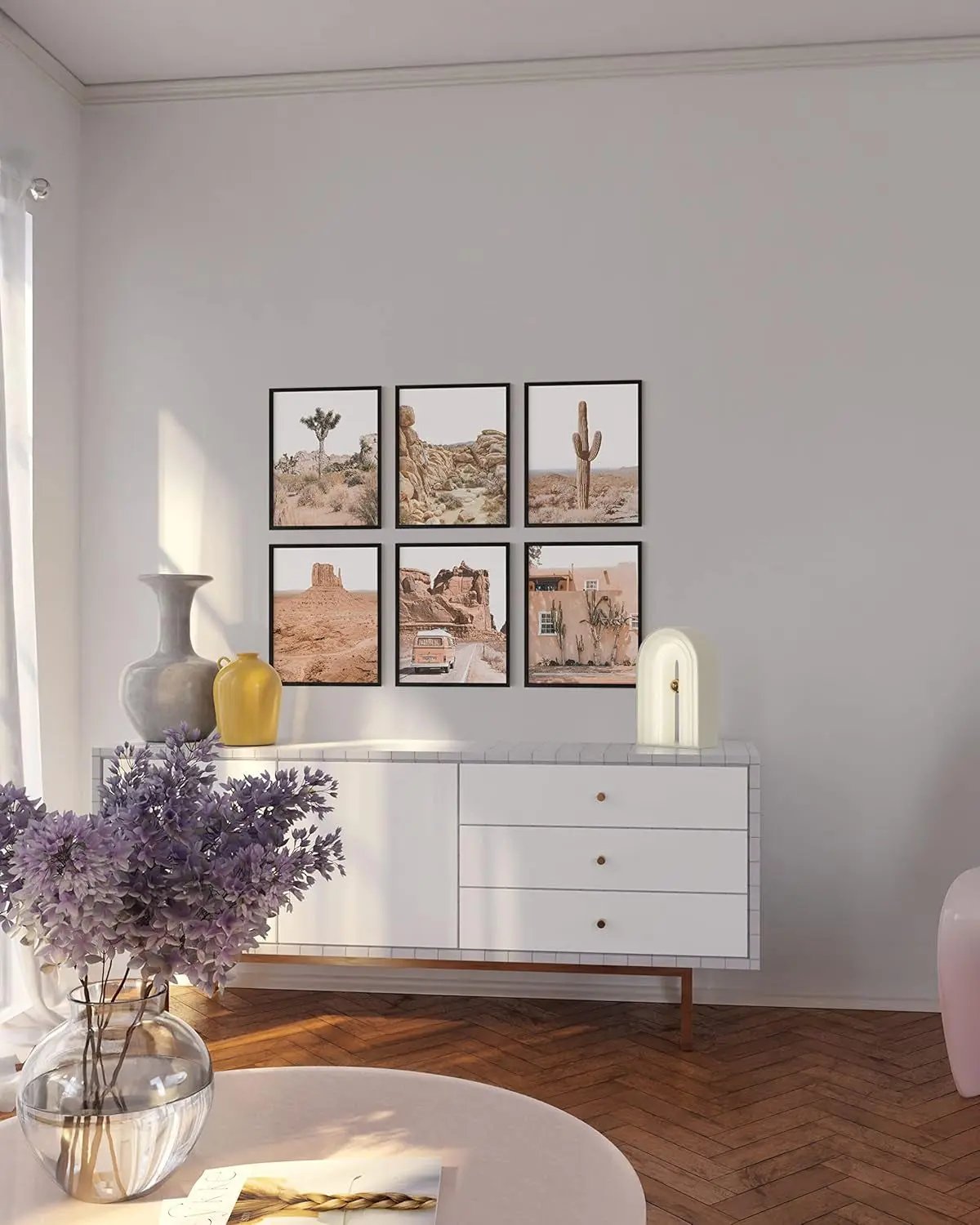 Desert Succulent Wall Art - Set of 6 Botanical Prints, Southwestern Wall Decor, Cactus Posters, Joshua Tree Wall Art UNFRAMED (11X14)