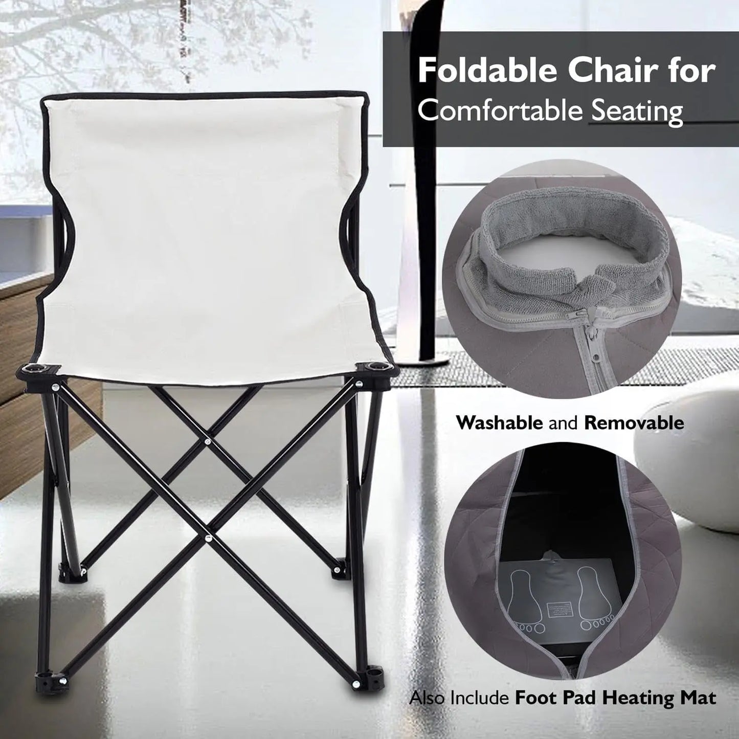 Portable Sauna for Home, Infrared Sauna Tent with Heated Foot Pad and Folding Chair, Compact Personal Rejuvenation Sauna, Remote Control In-Home Spa, 38" X 32” - (Gray)
