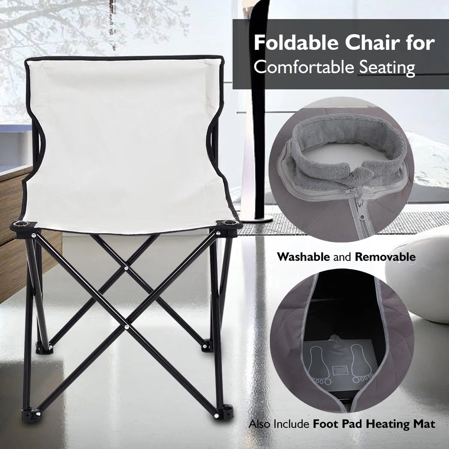 Portable Sauna for Home, Infrared Sauna Tent with Heated Foot Pad and Folding Chair, Compact Personal Rejuvenation Sauna, Remote Control In-Home Spa, 38" X 32” - (Gray)