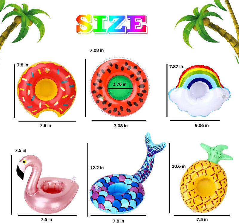 Inflatable Drink Holder 12 Pack,Pool Drink Holder Floats for Parties and Kids Water Fun Toys,Drink Floats for Pool