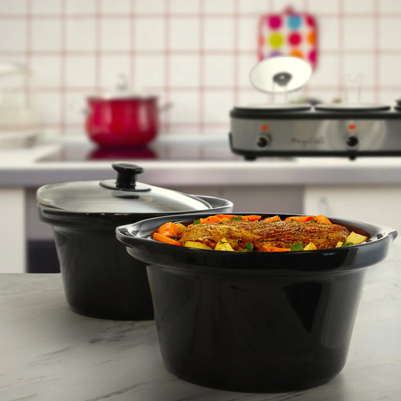 Mega Chef Mega Chef 2.5 Qt. Triple Slow Cooker and Buffet Server