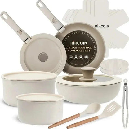 Upgrade Your Kitchen Game with This 19-Piece Non-Stick Pots & Pans Set! Safe, Stylish, and Super Versatile! 🍳✨