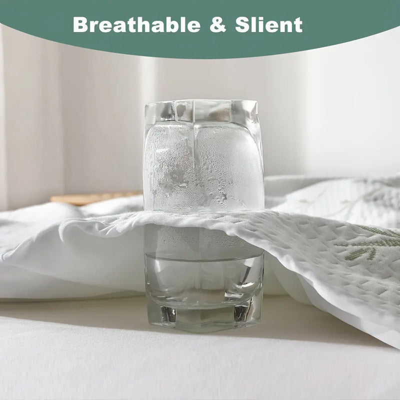 1pc 100% Bamboo Fiber Waterproof Mattress Protector (250gsm), Cooling And Breathable Knitted Mattress Pad Cover, 3D Air Bed Cover For Cozy Sleep Our3Designs