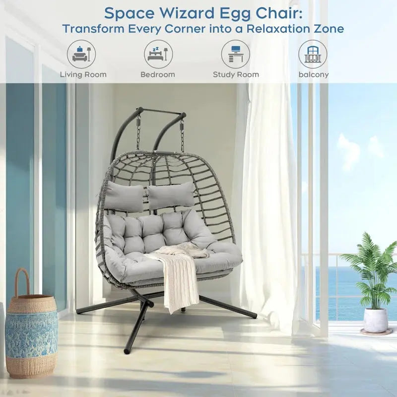 Burhans 2 Person Swing Chair with Stand