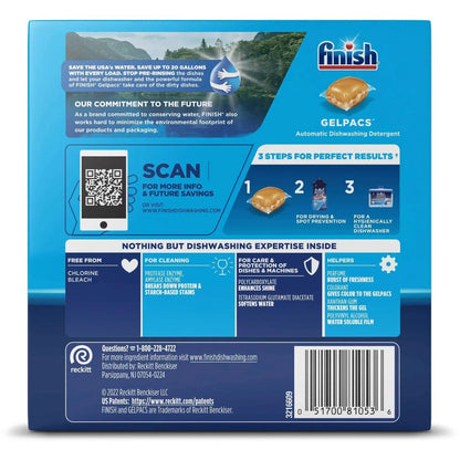 Finish All in 1 Gelpacs, 32ct, Orange, Dishwasher Detergent Tablets