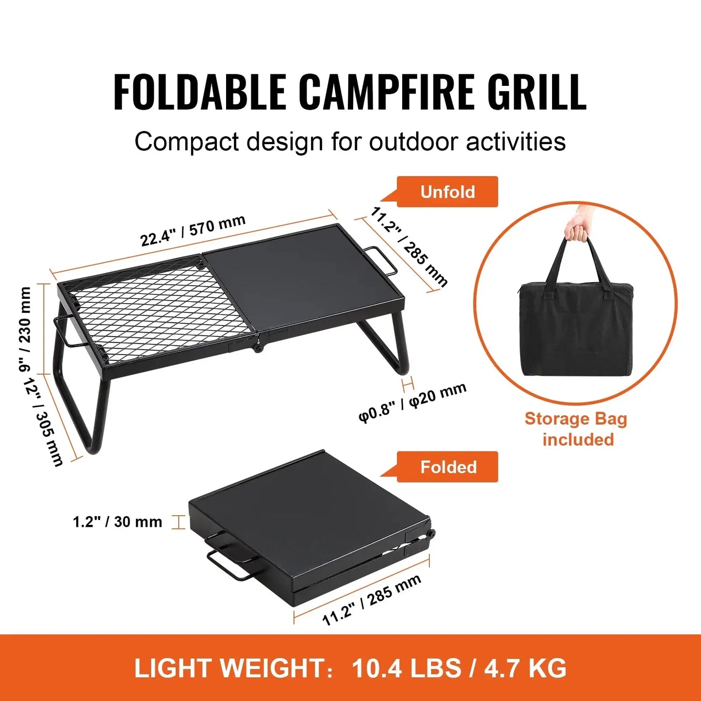 Folding Portable Campfire Grill