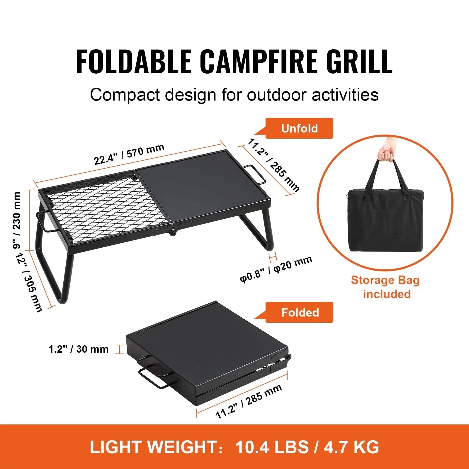 Folding Portable Campfire Grill