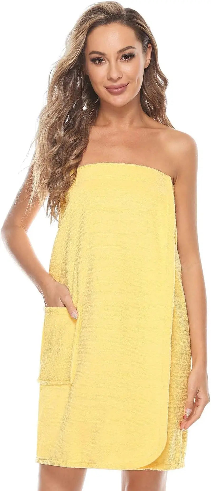 Women'S Spa Wrap & Hair Towel Body Wrap Adjustable Closure Bathrobe