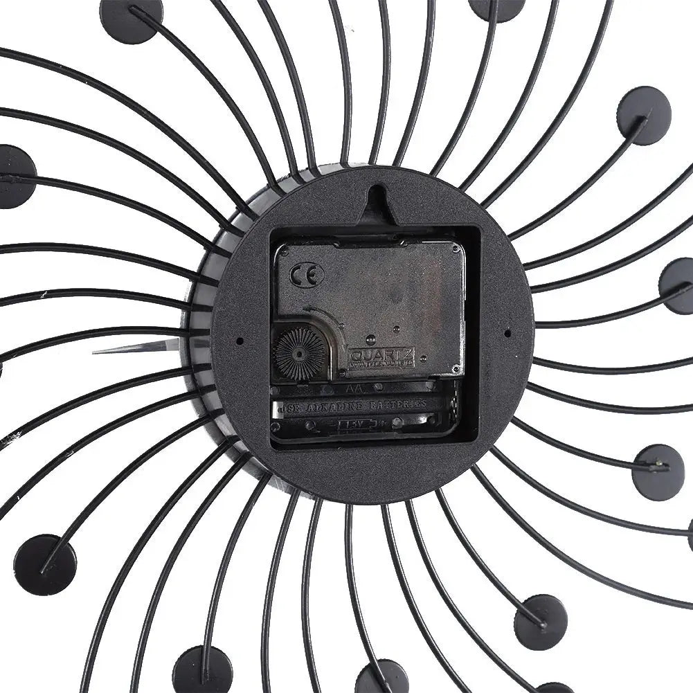 Wall Clock for Living Room Office, Decorative Clock,Sparkling Bling Metallic Silver Flower-Shaped Wall Clock for Living Room Office