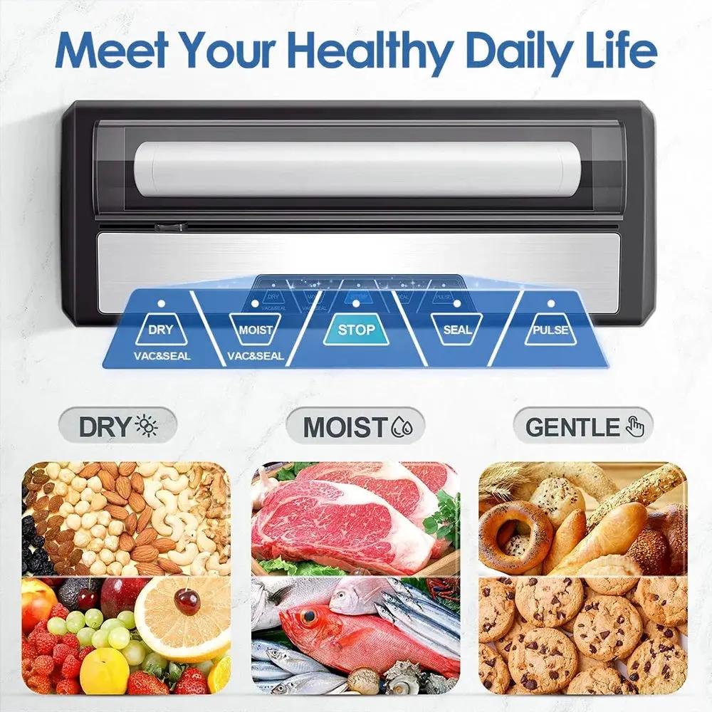 Seal in Freshness! Discover the Ultimate Automatic Vacuum Sealer with Built-In Cutter & Roll Storage!