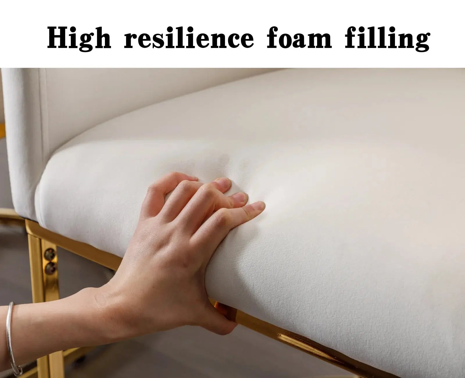 Modern Velvet Dining Chair, Mid-Century Upholstered Barrel Kitchen Chairs Fabric Side Chair with Metal Legs and Curved Back for Living Room Dining Room Bedroom, White