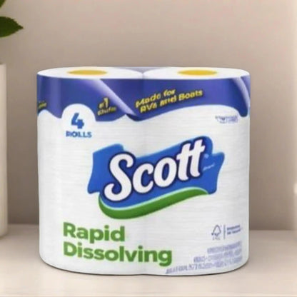 Scott Rapid-Dissolving Toilet Paper, 4 Double Rolls Pack Scott
