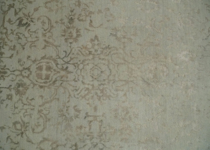5x7 Fine Hand Knotted Beige and Brown Traditional Vintage Persian Style Antique Wool and Silk Rug | AGR50 The Rug Decor