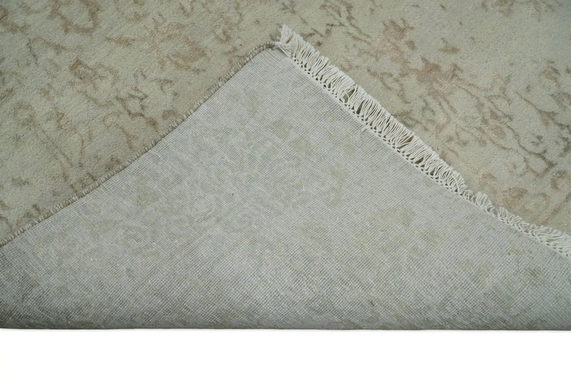 5x7 Fine Hand Knotted Beige and Brown Traditional Vintage Persian Style Antique Wool and Silk Rug | AGR50 The Rug Decor