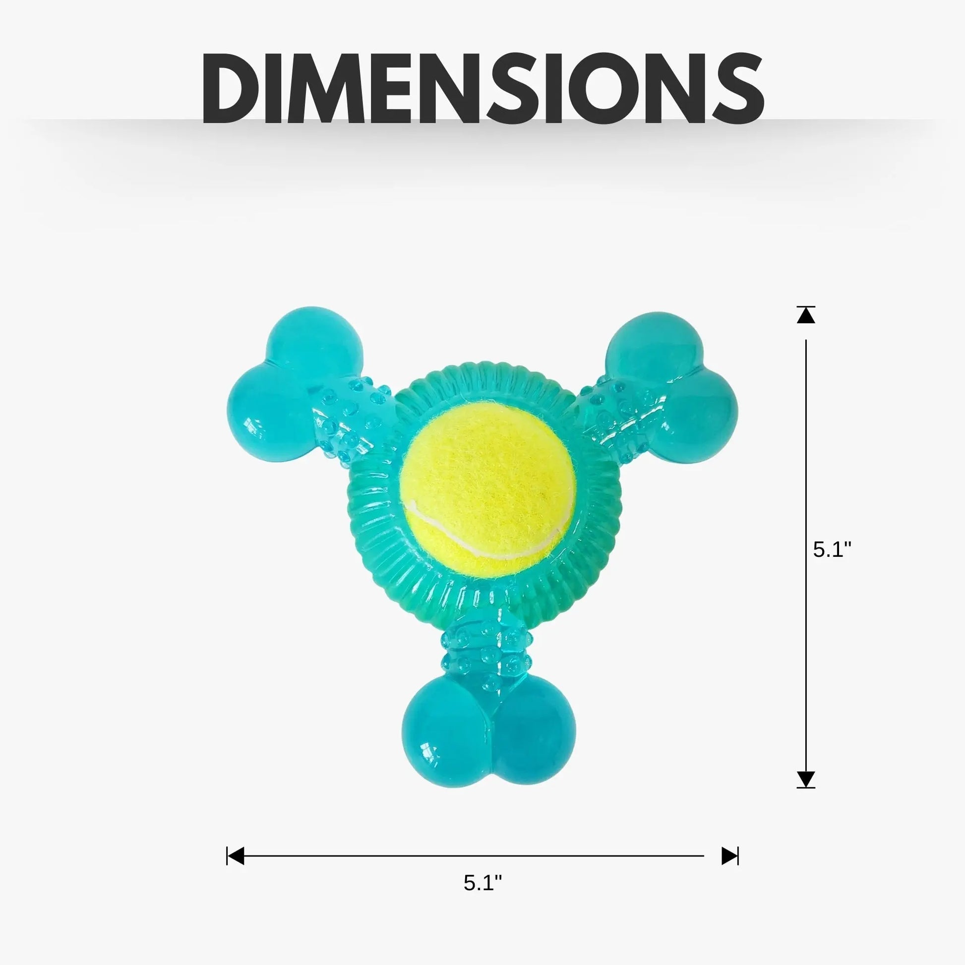 3-Bone TPR Chew Toy with Squeaker & Tennis Ball for Dogs – Removable Ball & Interactive Play American Pet Supplies