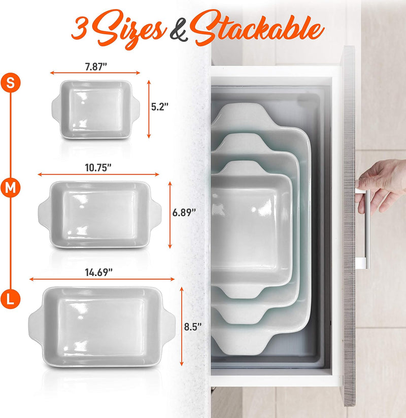 Upgrade your baking game with our 3-Piece Nonstick Ceramic Bakeware Set! 🍰 Safe, stylish, and perfect for all your culinary creations! #BakingEssentials #NonstickCookware
