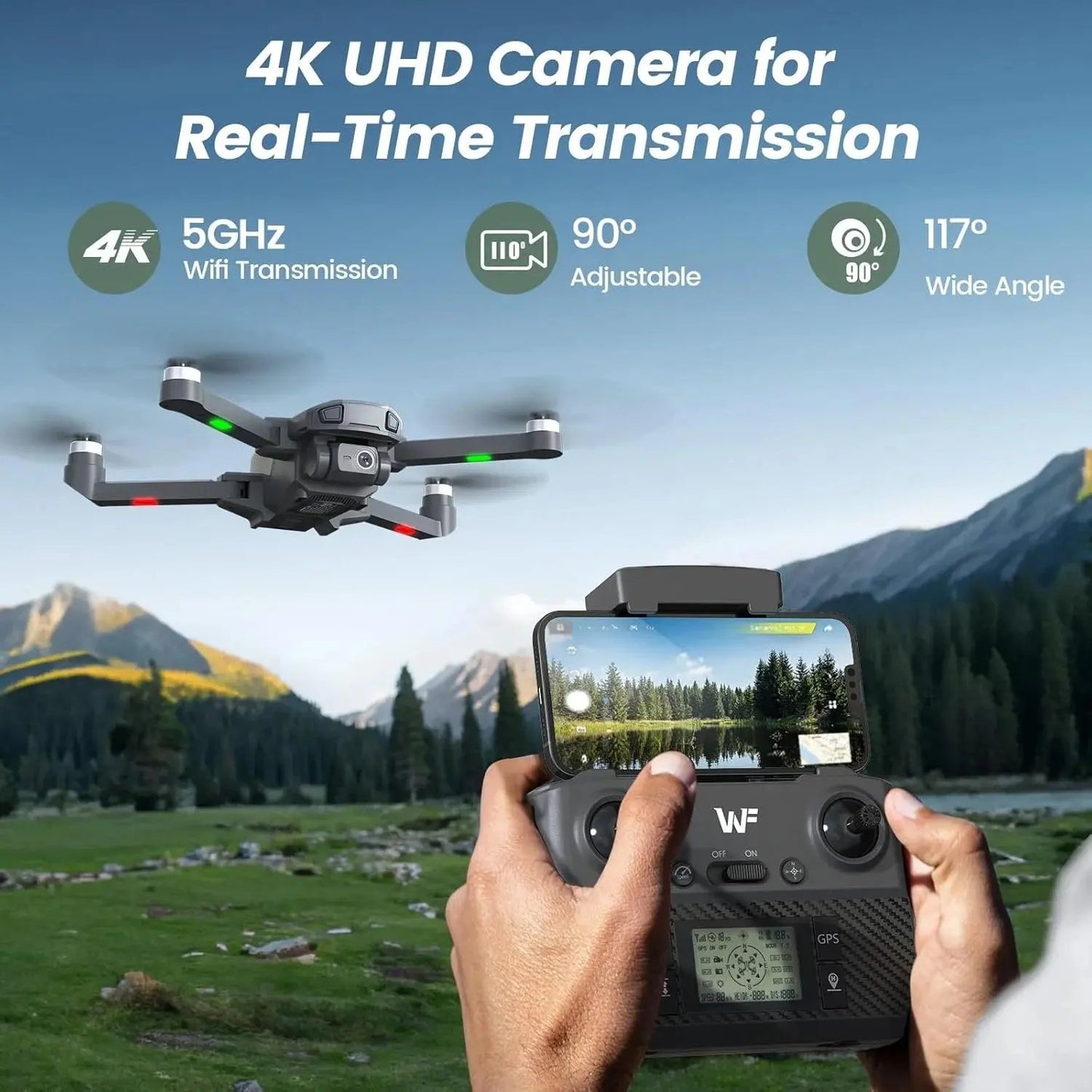 Discover the WF30 GPS Drone: 4K Camera, 5G Wi-Fi, and Foldable Design! Perfect for Adults with 2 Batteries Included! 🚁✨ #DroneLife #AerialPhotography