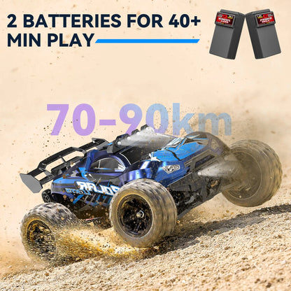 RC Cars for Adults Fast 40+MPH 1:14 Waterproof Off-Road RC Truck 4WD All Terrain High-Speed Remote Control Car Toy Gifts for Kids Boys, 2 Batteries