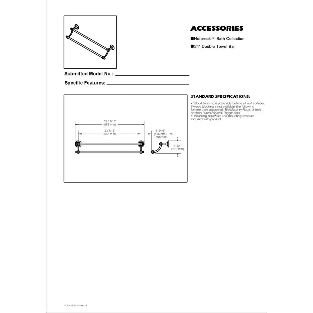 Holbrook 24" Double Towel Bar, Towel Holder, Oil Rubbed Bronze