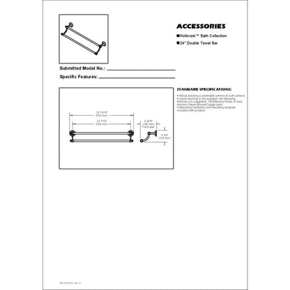 Holbrook 24" Double Towel Bar, Towel Holder, Oil Rubbed Bronze