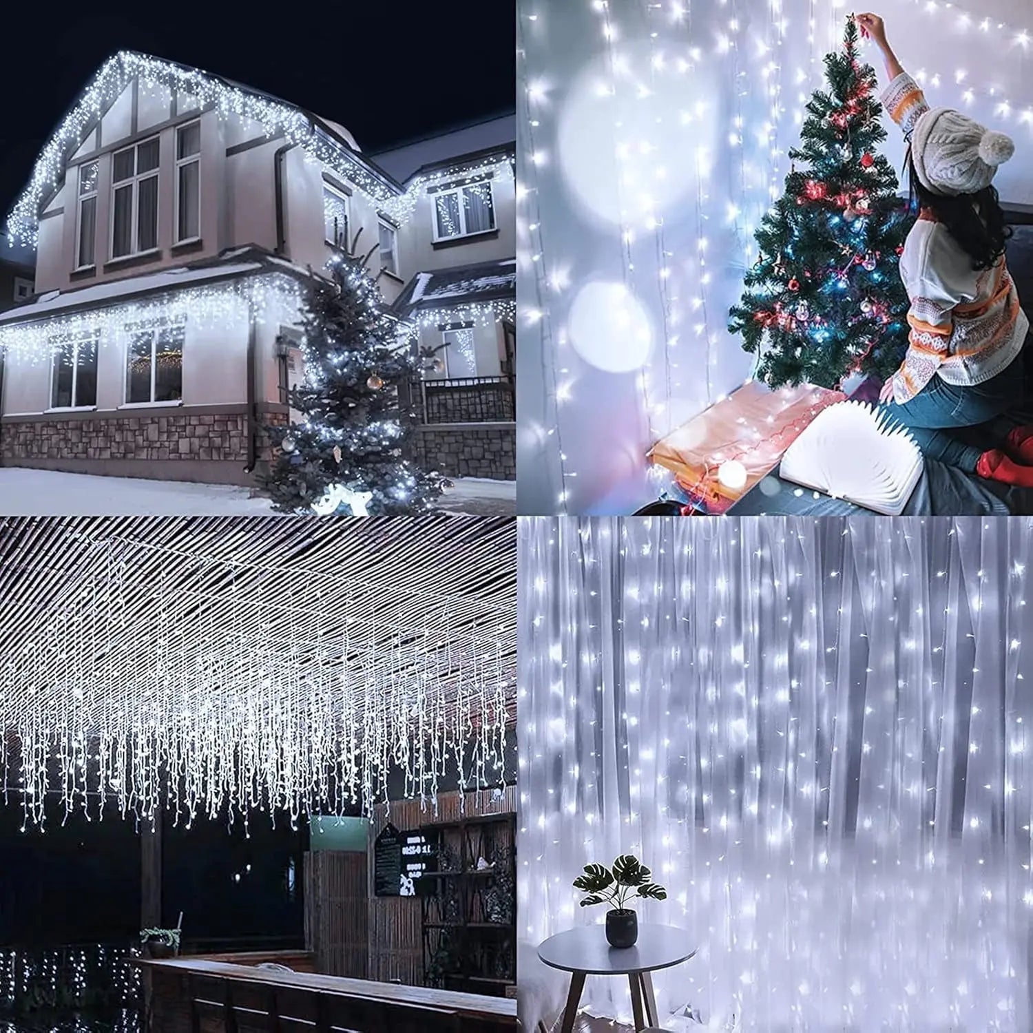 Illuminate Your Holidays with Our 400LED Cool White Outdoor Christmas Lights - Perfect for Every Celebration! 8 Enchanting Modes to Create the Ideal Ambiance!
