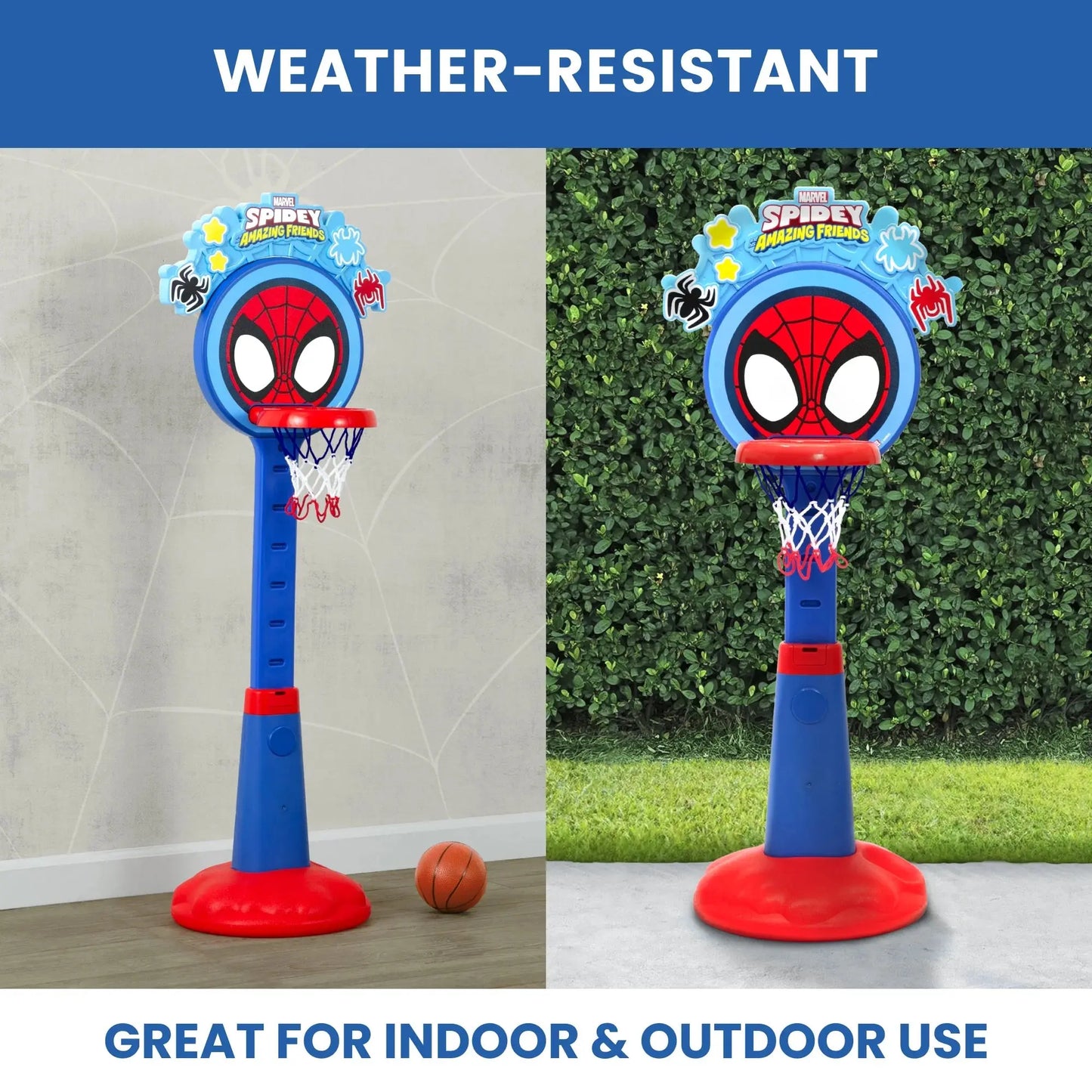 Spidey and His Amazing Friends Plastic Basketball Set by  – Includes Basketball Hoop, 1 Basketball and Ball Pump
