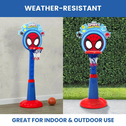 Spidey and His Amazing Friends Plastic Basketball Set by  – Includes Basketball Hoop, 1 Basketball and Ball Pump