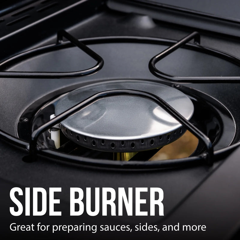 4 Burner with Side Burner Propane Gas Grill in Red, 60,000 Btus