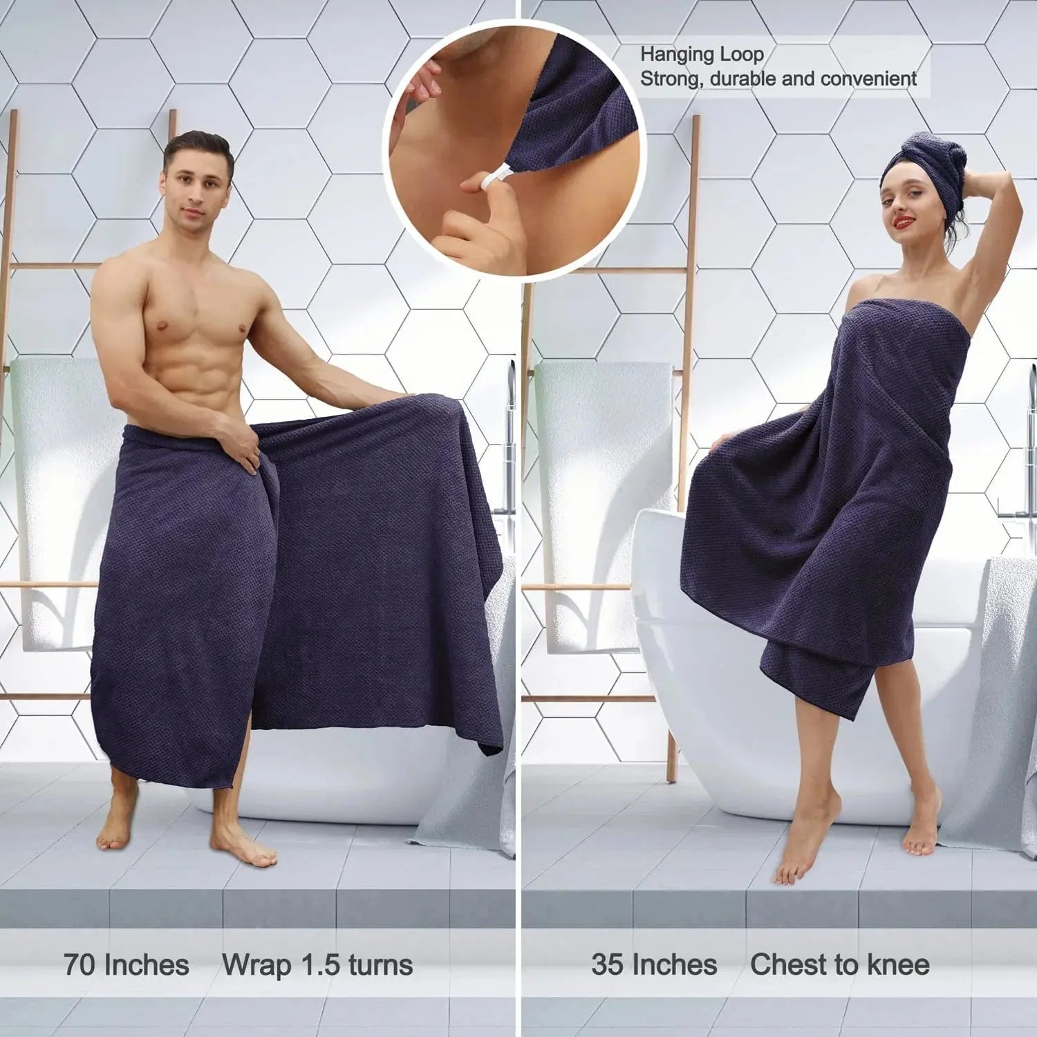 4 Pack Towel Set Oversized Bath Sheet Towels 600 GSM Ultra Soft Dark Purple Bath Towels