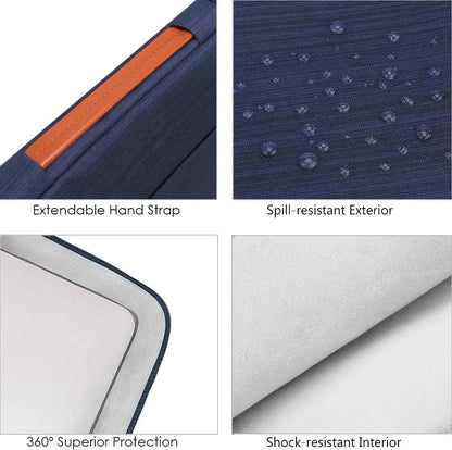 360° Protective Laptop Sleeve Case for 16 Inch New Macbook Pro M4/M3/M2/M1 Pro/Max A3403 A3186 A2991 A2780 A2485 A2141 2024-2019, 15 Inch Surface Laptop 7Th Copilot+Pc/6/5/4/3 Computer Bag, Blue