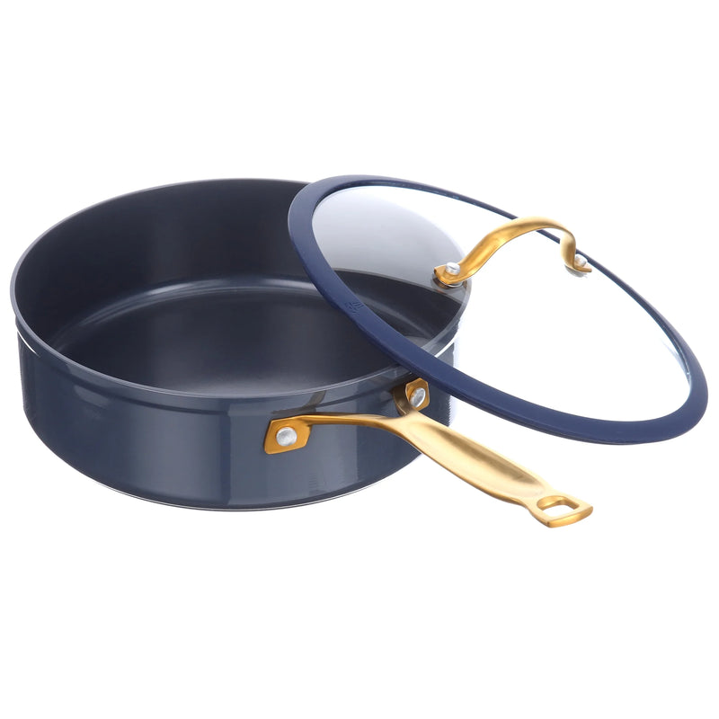 12-Piece Non-Stick Cookware Set, Signature Collection Pots and Pans Set - Blue