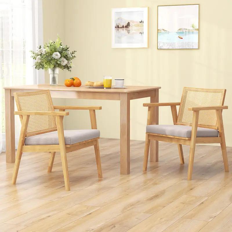 Stylish Set of 2 Mid Century Modern Accent Chairs with Chic Rattan Backs! 🪑✨