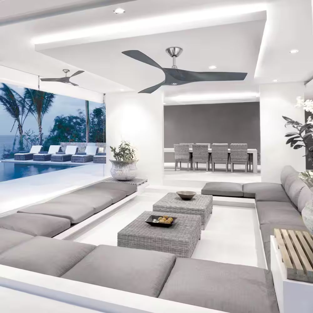 Wesley 52 In. Indoor/Outdoor Greywood DC Motor Ceiling Fan with Remote Control Works with Google and Alexa