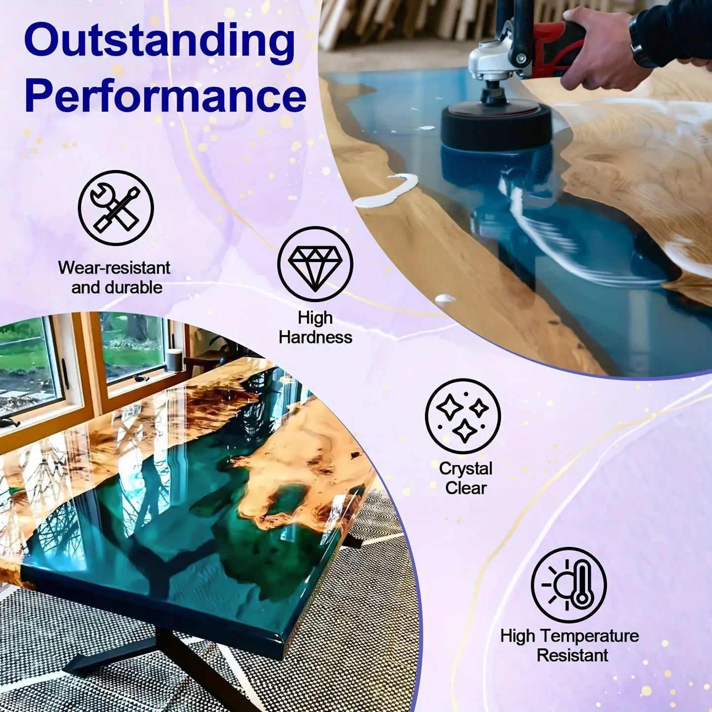 16oz Premium Clear Epoxy Resin Kit Casting And Coating Resin And Hardener Glitter Applicable for River Table Tops, Art Casting Resin, Jewelry Projects, DIY, Tumbler Crafts, Molds, Art Painting, Easy Mix 1:1 Ratio, Christmas D Our3Designs