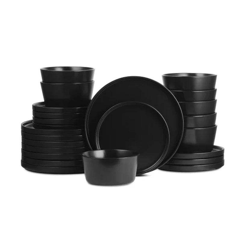 Elevate Your Dining Experience with the Celina 24-Piece Black Matte Dinnerware Set for 8! 🍽️✨