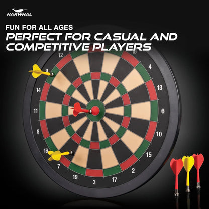 Experience Fun and Safety with the 15.5-Inch Easy Hang Magnetic Dartboard – Includes Six Magnetic Darts for Family-Friendly Play!