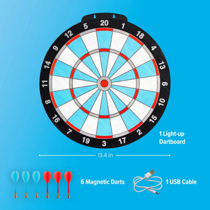 LED Magnetic Dartboard, Dart and Target Game, for All Ages, by