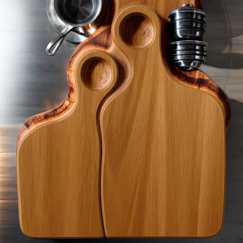 Romeo & Juliet Black Walnut Cutting Board Set - Perfect for Weddings, Anniversaries and Gifts Our3Design