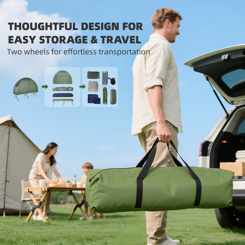 Elevate Your Camping Experience with Our Solo Folding Tent & Comfortable Air Mattress! 🏕️✨