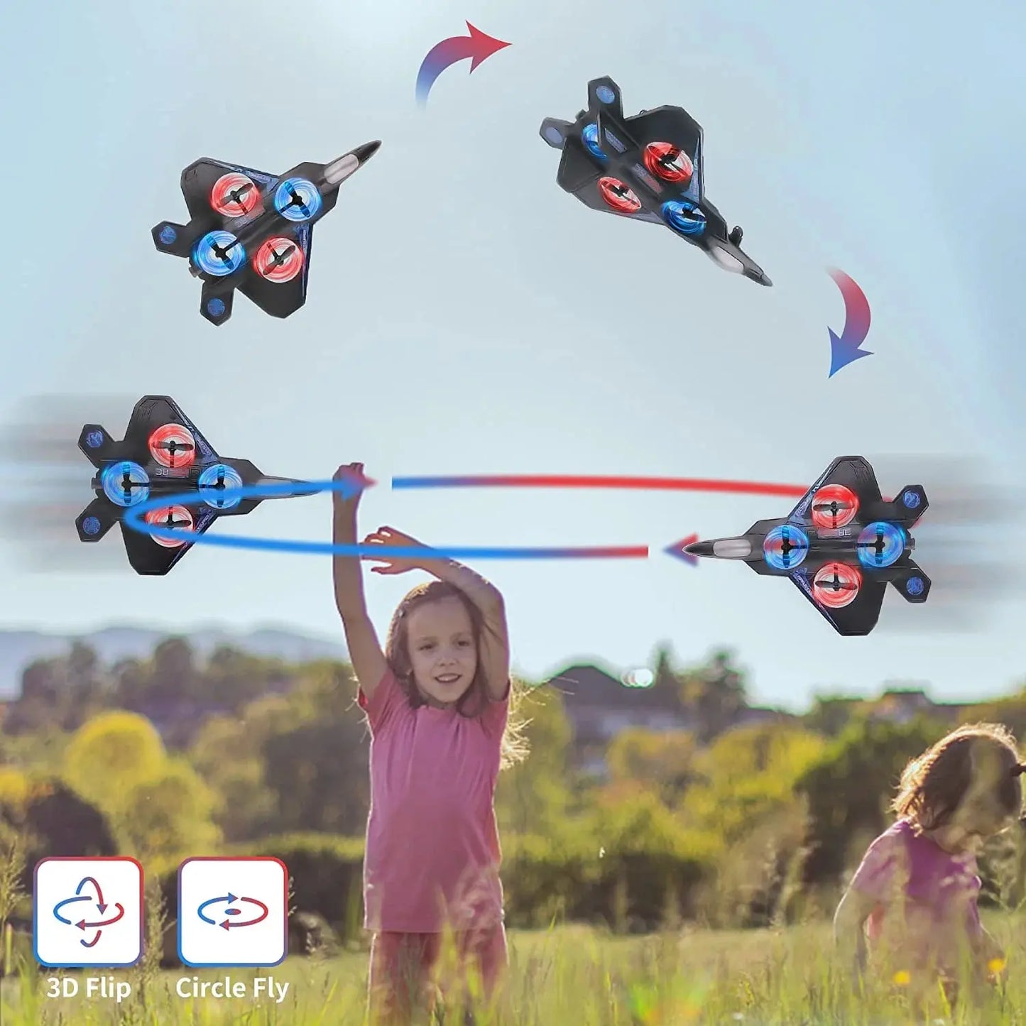 Remote Control Plane for Kids, RC Airplane Helicopter Toys for Boys, RC Jet Plane Drone for Kids Stunt RC Plane for Adults