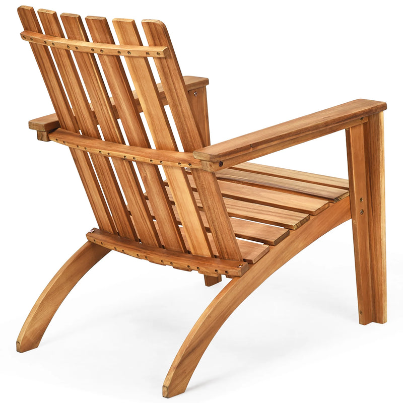 Patio Acacia Wood Adirondack Chair Lounge Armchair Sturdy Outdoor Garden Yard