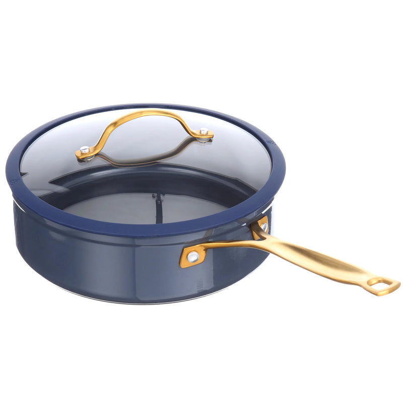 12-Piece Non-Stick Cookware Set, Signature Collection Pots and Pans Set - Blue