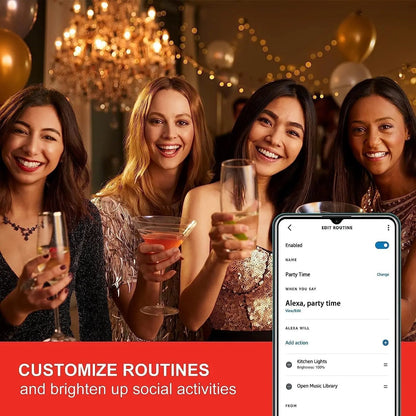 Alexa Light Bulb, E12 Smart Bulbs, Edison Bulbs Bluetooth Mesh, 40 Watt Candelabra Light Bulbs 2700K B11, Smart Bulbs That Work with Alexa, Dimmable & Group Control, No Hub Request, 4 Pack