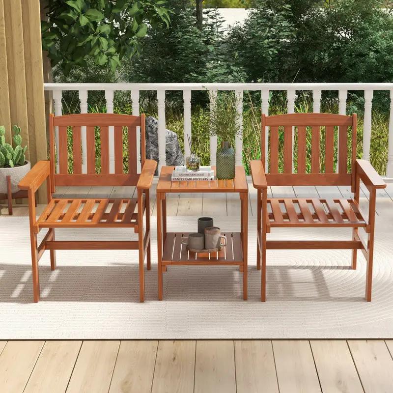 Chic 3-Piece Bistro Set for Your Patio – Perfect for Sunny Days with Umbrella Hole!