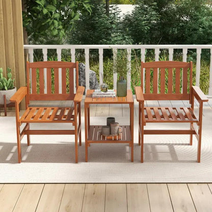 Chic 3-Piece Bistro Set for Your Patio – Perfect for Sunny Days with Umbrella Hole!