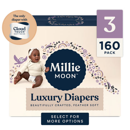 Experience Unmatched Softness and Leak Protection with Millie Moon Luxury Size 1 Diapers - 100 Count for Ultimate Baby Comfort!