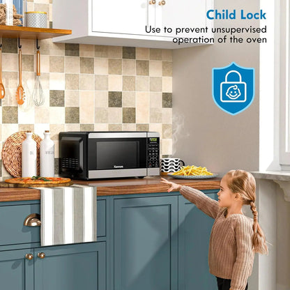 Effortless Cooking Awaits with the Sleek Stainless Steel Countertop Microwave Oven - 0.9 cu ft, 900 Watts of Power