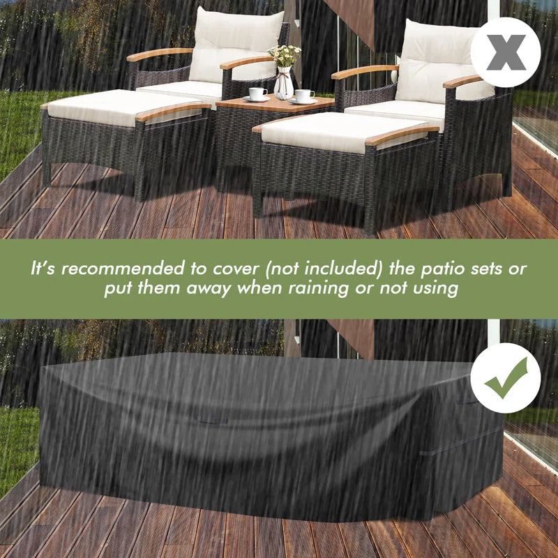 Cozy Up with Friends: Araylee Acacia Wicker 4-Person Patio Set with Cushions! 🛋️☀️ #OutdoorLiving #PatioVibes